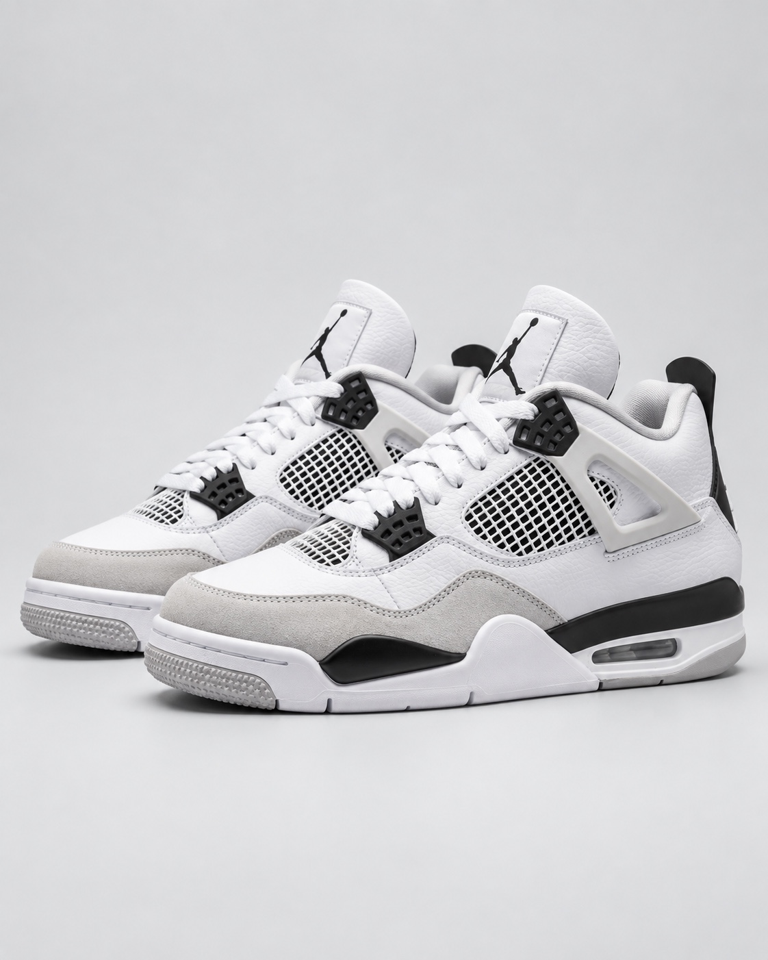 White and gray low-top sneakers